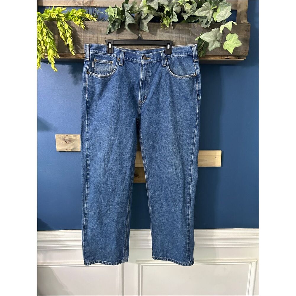 Carhartt Men's Straight Leg Denim Jeans - Blue 40 x 30 EUC
